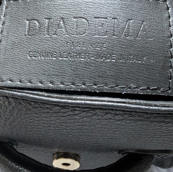 Diadema Italy Black Leather Handbag - Picture 4 of 5